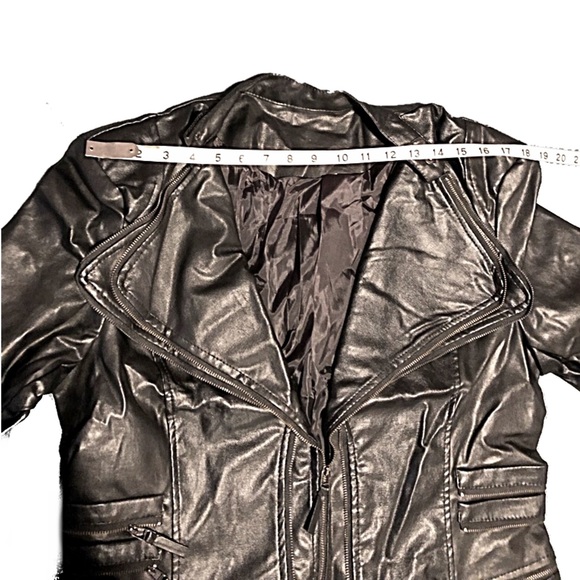Vegan Leather Fitted Moto jacket. - Picture 11 of 14